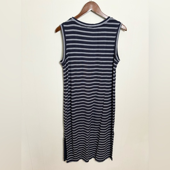 Hilary Radley striped navy white midi dress size M - Picture 5 of 5